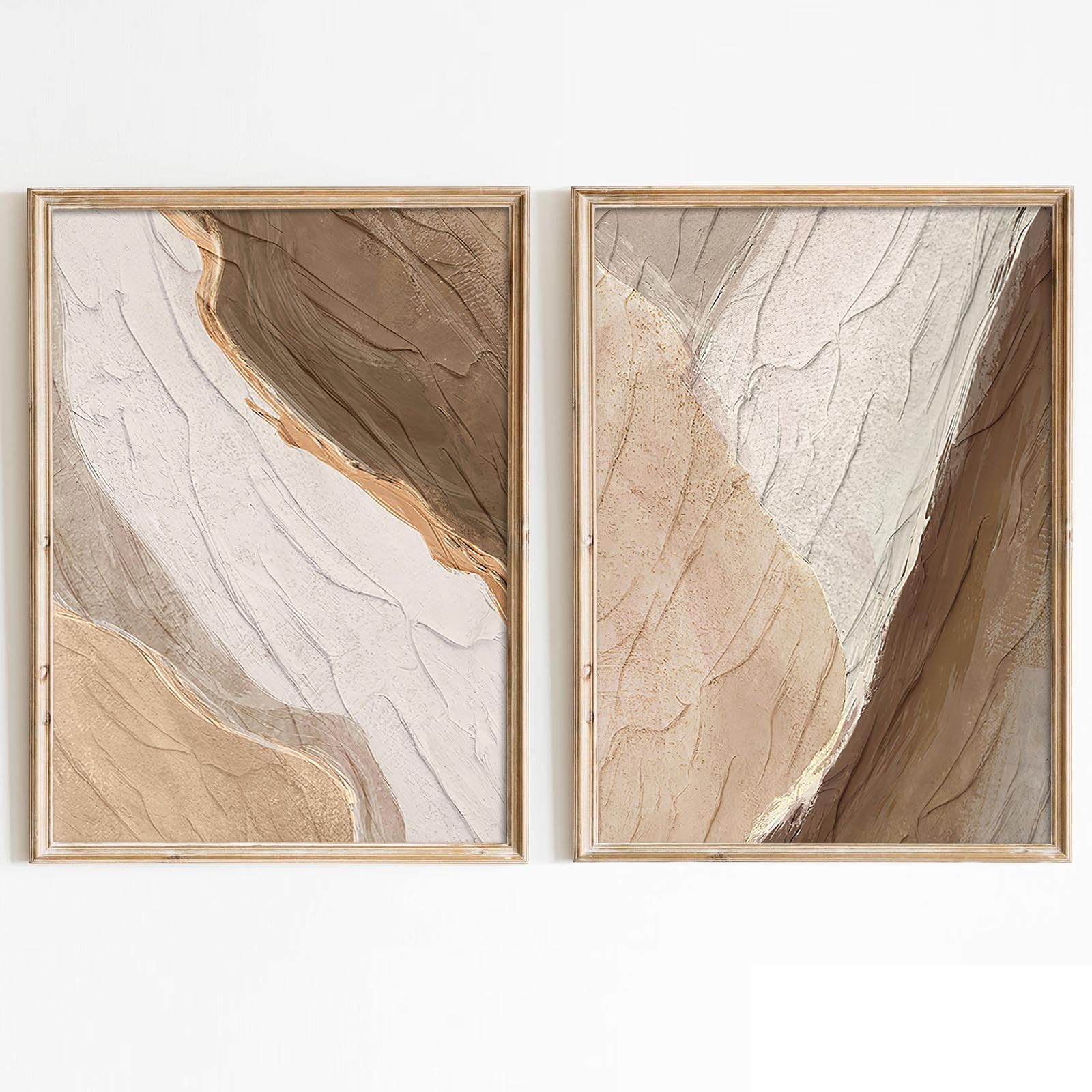 Amazon.com: Abstract Texture Canvas Brown Beige and White Wall Art
